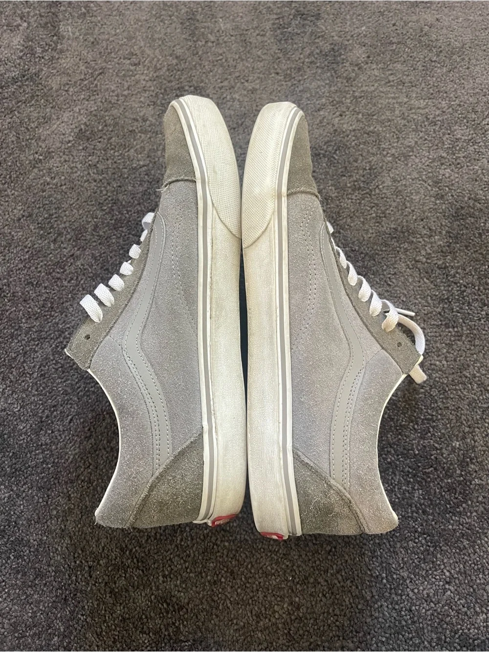 Vans Men's Low-Top Suede Sneakers in Light Gray and White